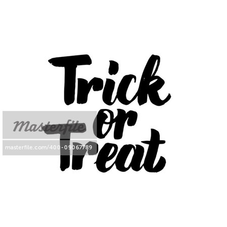 Trick or Treat isolated Lettering. Vector Illustration of Handwritten Calligraphy.