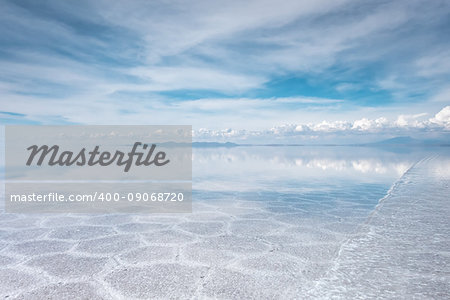 Salar de Uyuni salt white flats desert, Andes Altiplano, Bolivia