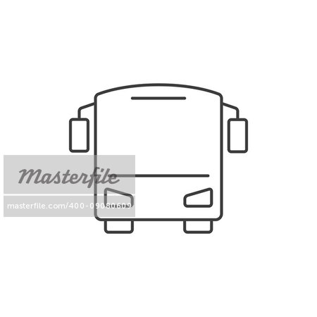 Bus outline icon on white background