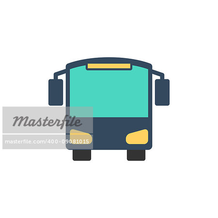 Bus icon flat on white background