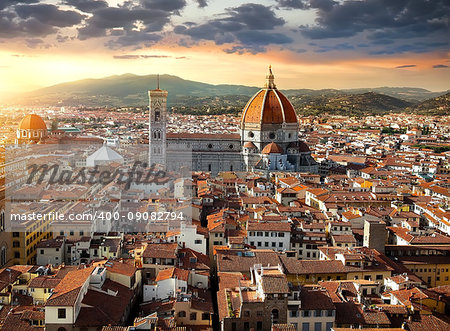 Magnificent basilica of Santa Maria del Fiore in Florence, Italy