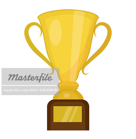 Cup winner icon flat, cartoon style. Isolated on white background. Vector illustration