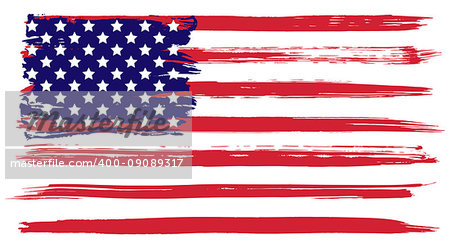 Grunge USA flag. American flag with grunge texture. Vector illustration