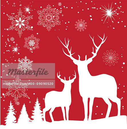 vector illustration of Christmas reindeer background