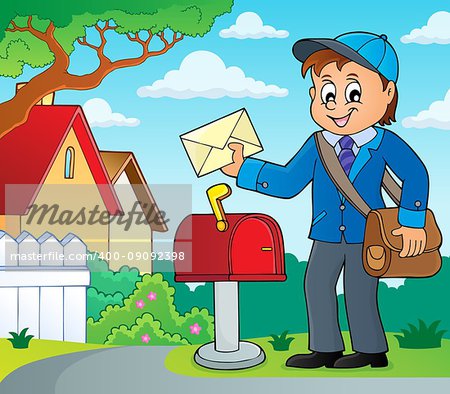 Postman topic image 2 - eps10 vector illustration.