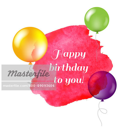 Happy Birthday Banner With Gradient Mesh, Vector Illustration