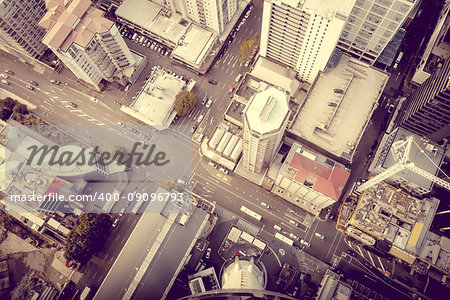 Auckland city. Buildings aerial top view, New Zealand