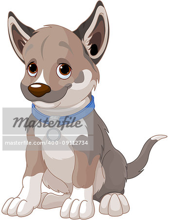 Illustration of very cute puppy dog