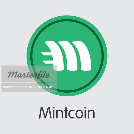 Vector Mintcoin Virtual Currency Pictogram. Mining, Coin, Exchange. Vector Colored Logo of MINT.