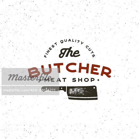 vintage butchery logo. retro styled meat shop emblem, badge, design element, logotype template. vector illustration