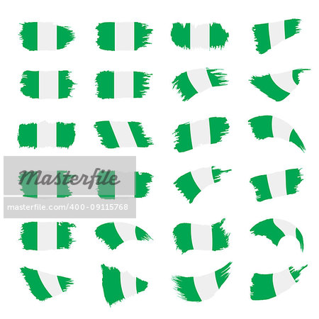 Nigeria flag, vector illustration on a white background