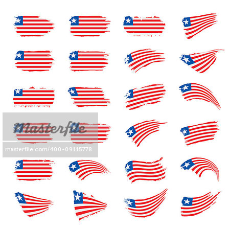 Liberia flag, vector illustration on a white background