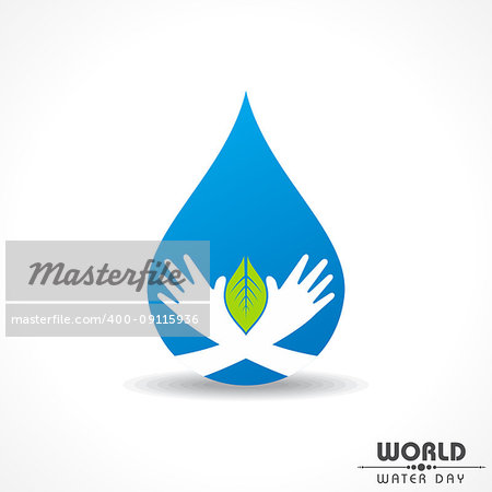 Save Nature Concept - World Water Day Stock Vector