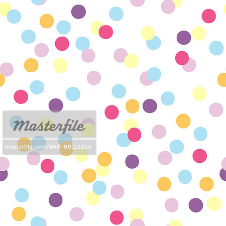 Seamless pattern of colorful confetti. Festive celebration party vector background.