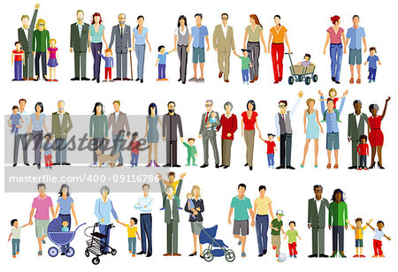 Family generation groups, illustration