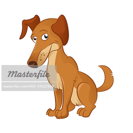 Vector image of an cartoon brown dog