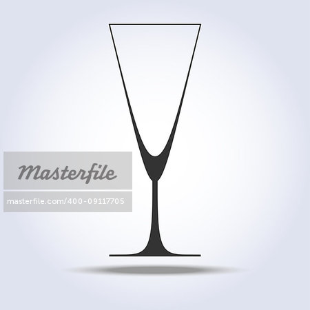 Wineglass goblet object in gray colors. Vector illustration