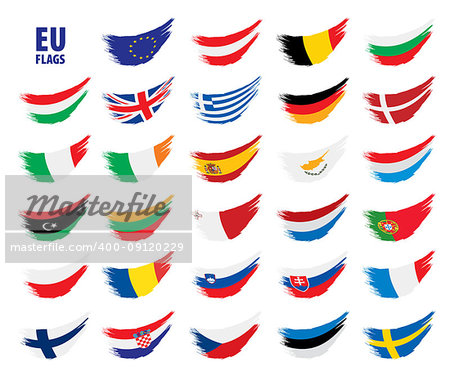 flags of the european union. Vector illustration