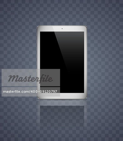 Realistic tablet. Electronic gadget isolated on transparent background