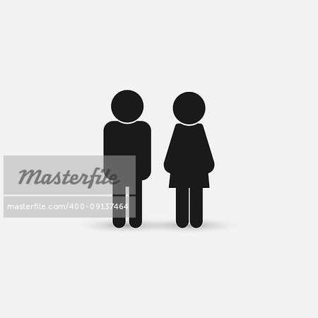 Man and woman restroom concept icon vector
