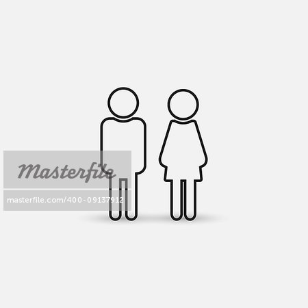 Man and woman restroom concept icon vector