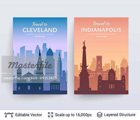 Flat well known silhouettes. Vector illustration easy to edit for flyers, posters or book covers.