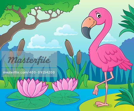 Flamingo topic image 4 - eps10 vector illustration.