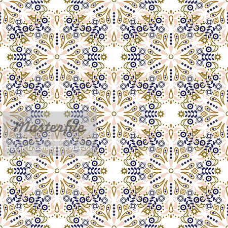 Mandala seamless vector pattern. Oriental lattice dense repeat backdrop for textile print.