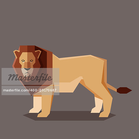 Vector image of the Flat geometric Lion