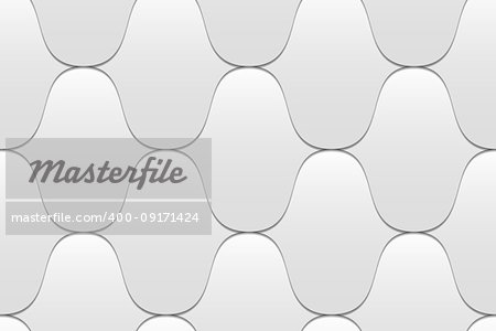 Tiled seamless pattern of light wavy tiles with volume effect