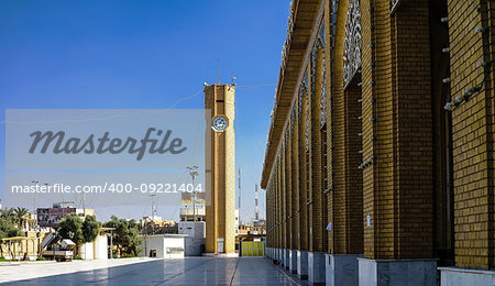 Exterior view of Abu Hanifa Mosque with the clocktower - 30-10-2011 Baghdad, Iraq