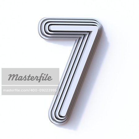 Three steps font number 7 SEVEN 3D render illustration isolated on white background Three steps font number 7 SEVEN 3D render illustration isolated on white background