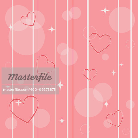 Pink vivid design with hearts, stars and circles shapes decoration