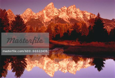 Mountains, Trees and Lake Teton, Wyoming, USA Mountains, Trees and Lake Teton, Wyoming, USA