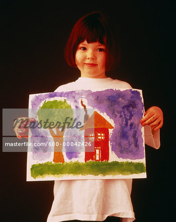 Portrait of Girl Holding Painting