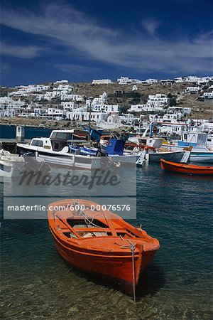 Fishing Boats in Harbor, Mykonos, Greece