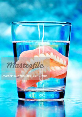 False Teeth in Glass