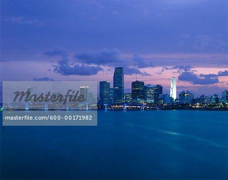 Miami Skyline at Twilight, Miami, Florida, USA