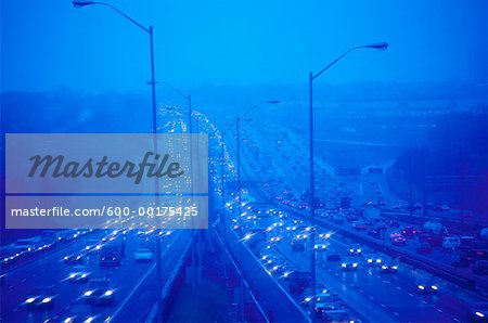 Traffic on Highway 401, Toronto, Ontario, Canada