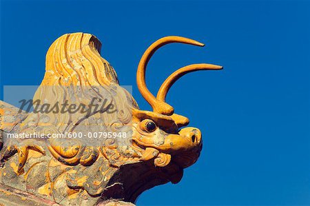 Statue on Rooftop, Forbidden City, Beijing, China