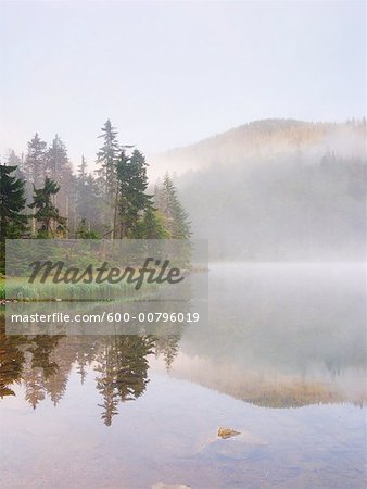 Rachelsee and Rachel, Bayerischer Wald National Park, Bavaria, Germany