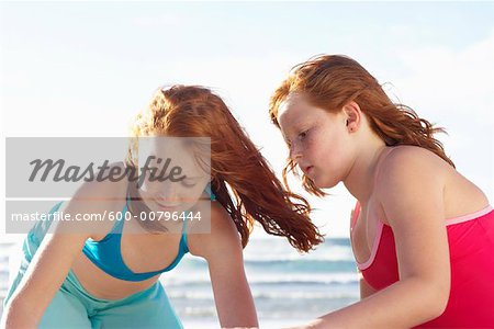 Girls Playing on the Beach