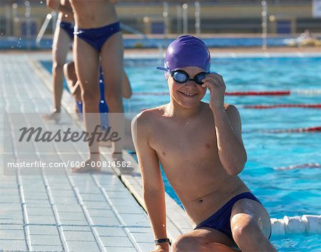 Children by Swimming Pool