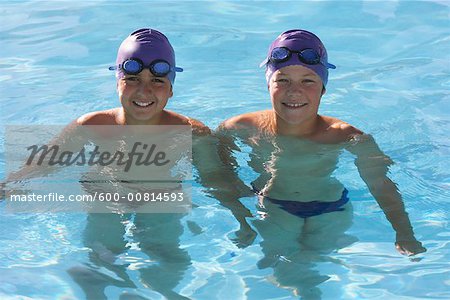 Portrait of Boys in Swimming Pool