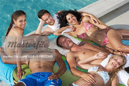 Group Of Friends At Poolside