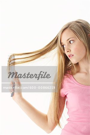 Girl Brushing Hair