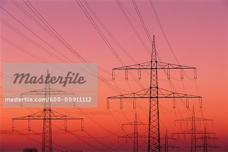 Power Lines at Dusk