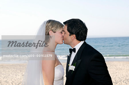 Bride and Groom on Beach, Noosa Beach, Australia