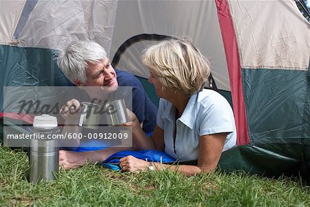 Portrait of Couple in Tent