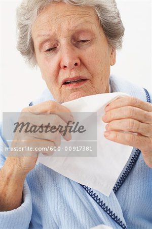 Portrait of Woman Sneezing